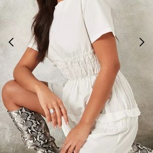 Ruffle short sleeves dress